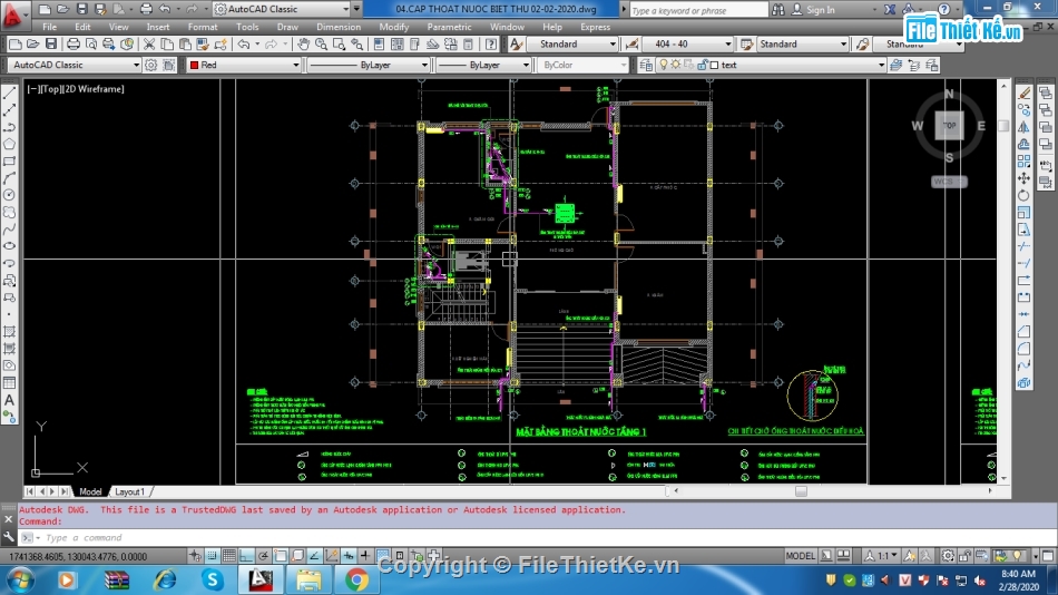 Cấp thoát nươc,Bản vẽ cấp thoát nước biệt thự,Bản vẽ cấp thoát nước,File cad cấp thoát nước